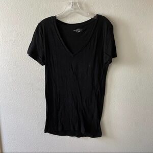 J. Crew Black Vintage Cotton V Neck Tee